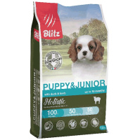 Blitz Holistic Puppy&Junior Duck&Lamb Сухой низкозерновой корм для щенков&юниоров, Утка и ягненок